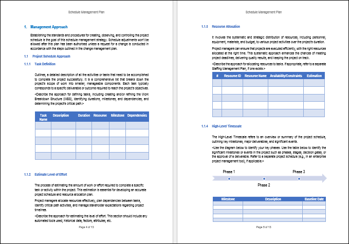 Project Jumpstart Pack- Schedule Management Plan Template