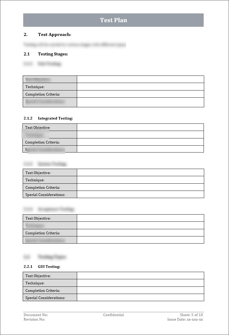 Test Plan Template