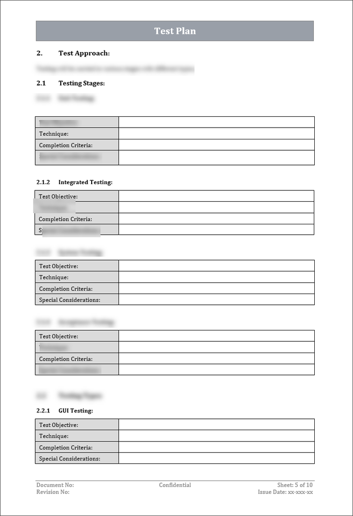 Test Plan Template