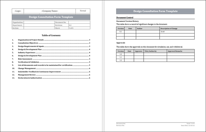 Design Consultation Form Template Free Download