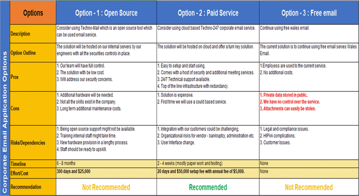 Options Paper Sample PMO Starter Kit β Techno PM - Project Management Templates Download