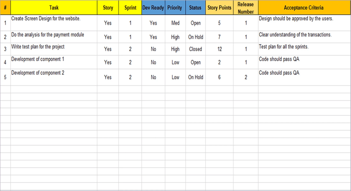 Agile Pack – Techno PM - Project Management Templates Download