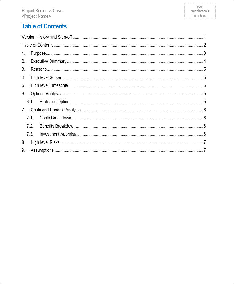 Project Case Set Introduction Project Starter Kit - Project Business Case – Techno PM - Project ...