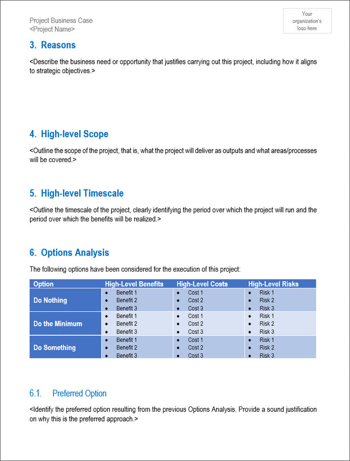 Project Starter Kit - Project Business Case