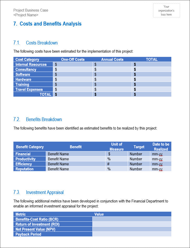 Project Starter Kit - Project Business Case