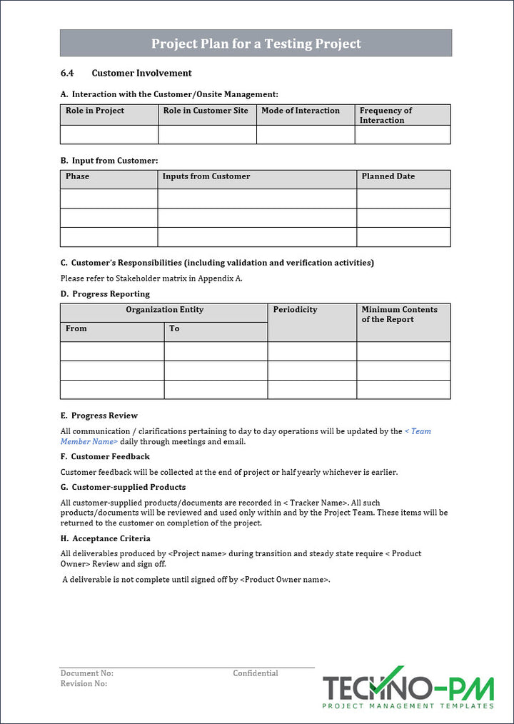 Project Plan for a Testing Project