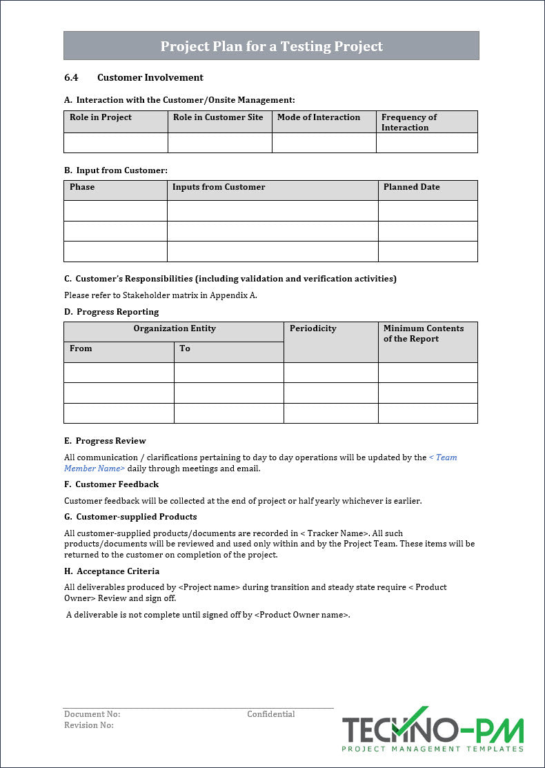 Project Testcript Template Project Testing Toolkit – Techno PM - Project Management Templates Download