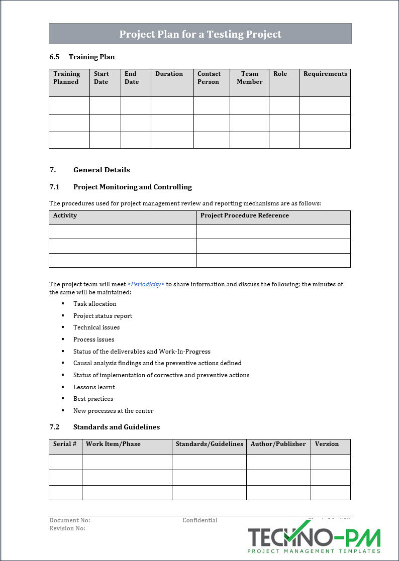 Project Testcript Template Testing Toolkit – Techno PM - Project Management Templates Download