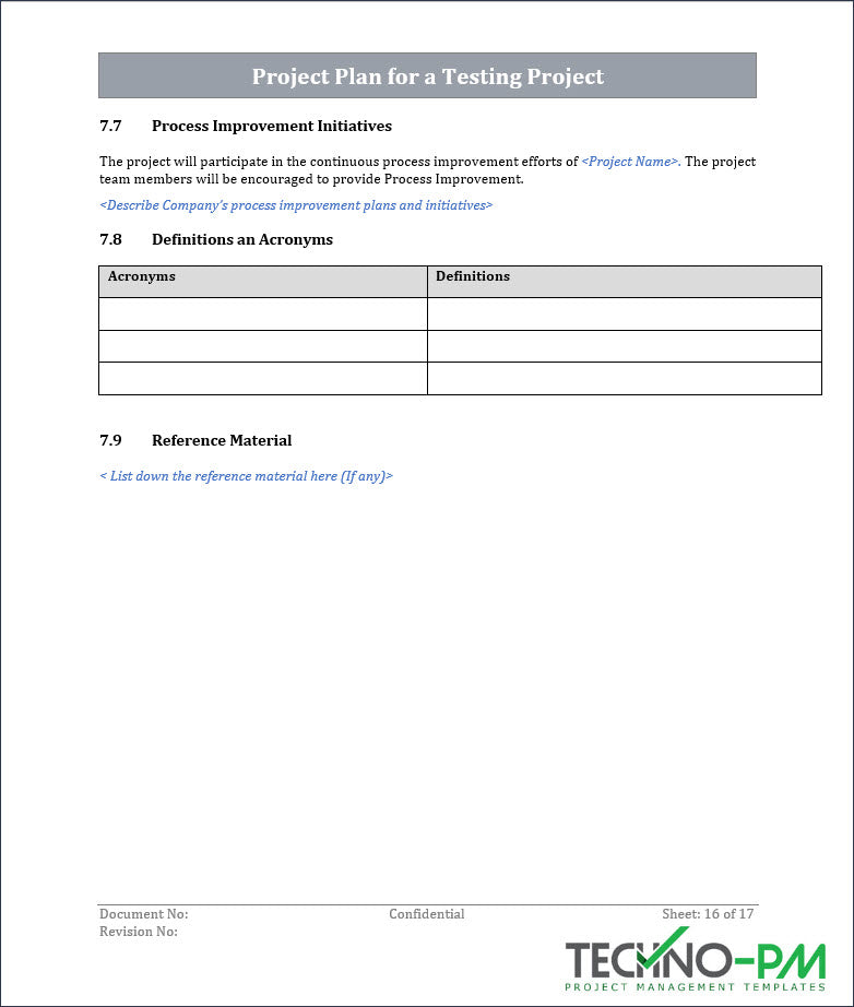 Project Testcript Template Testing Toolkit – Techno PM - Project Management Templates Download