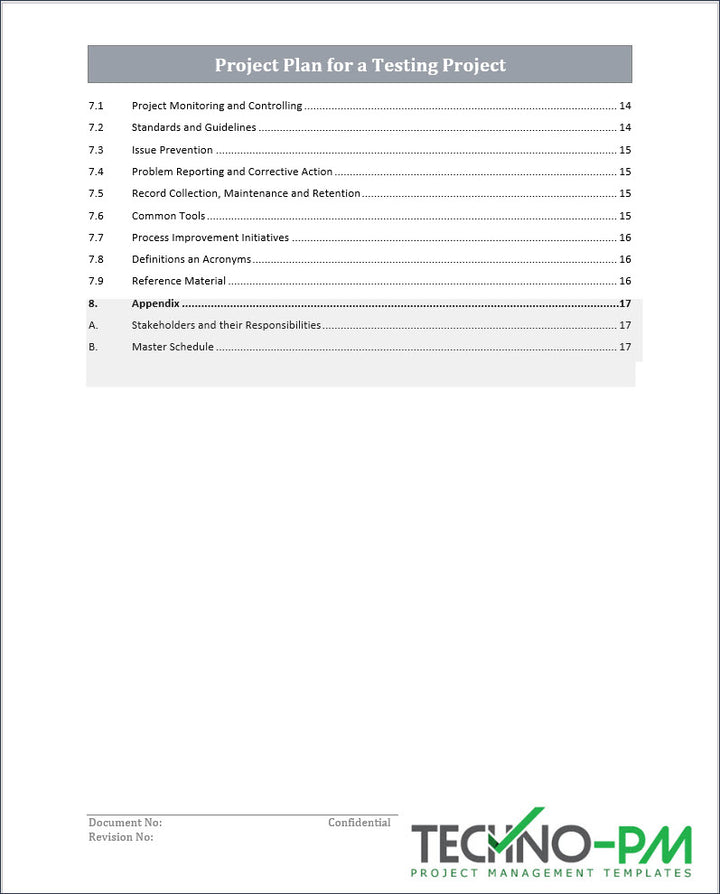 Project Plan for a Testing Project