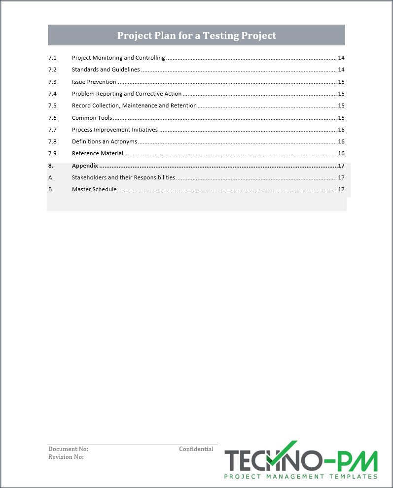 Project Plan for a Testing Project