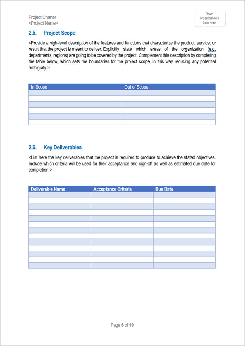 Project Charter Templates