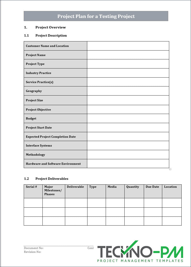 Project Testing Toolkit – Techno PM - Project Management Templates Download