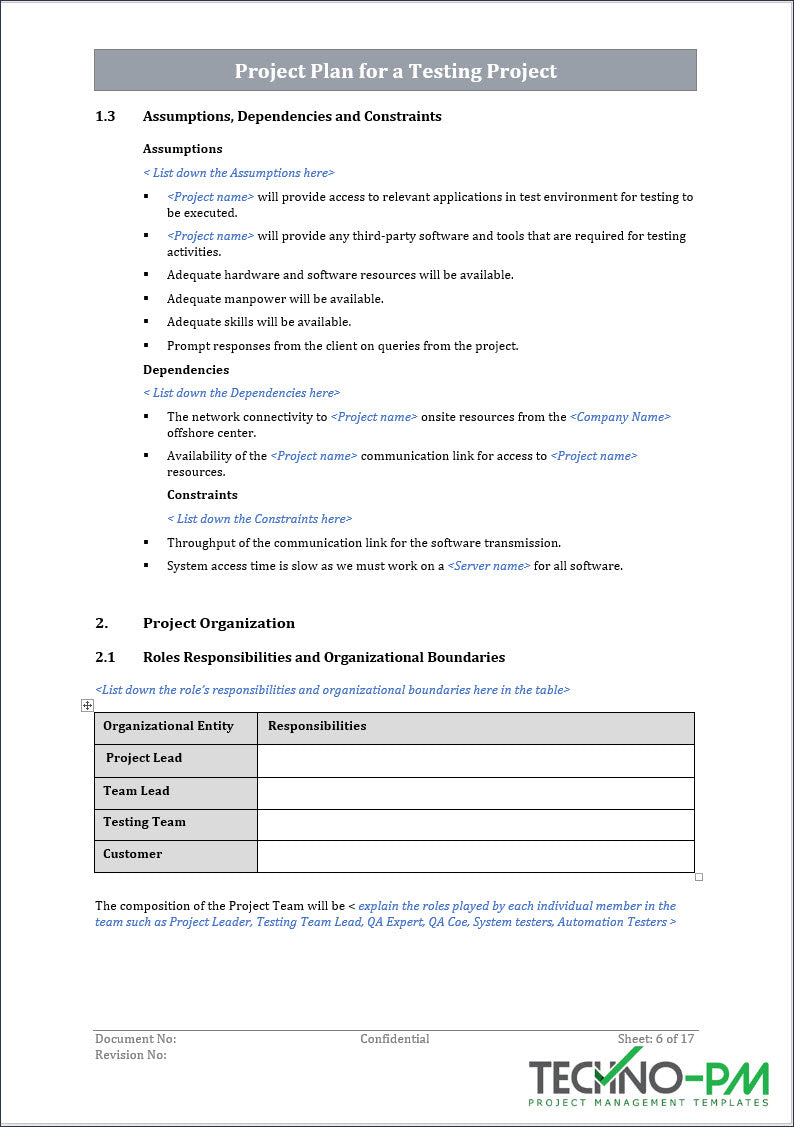 Project Testing Toolkit – Techno PM - Project Management Templates Download