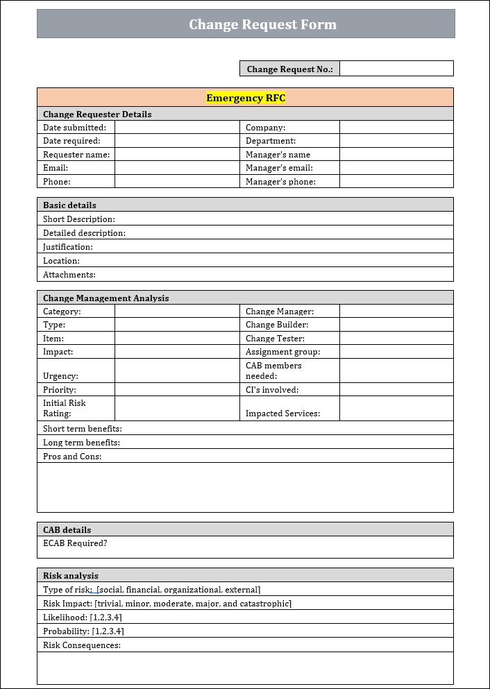 Change Management Templates Bundle – Techno PM - Project Management ...
