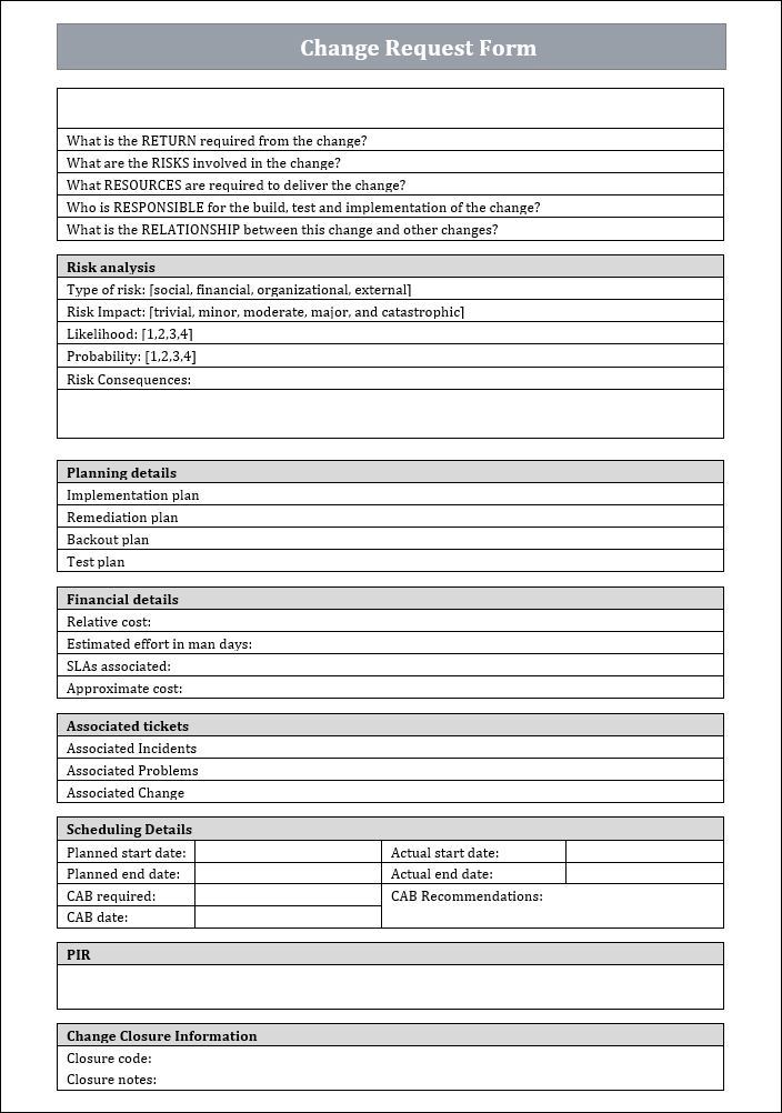 Major Change Request Examples Change Management Templates Bundle – Techno PM - Project Management ...