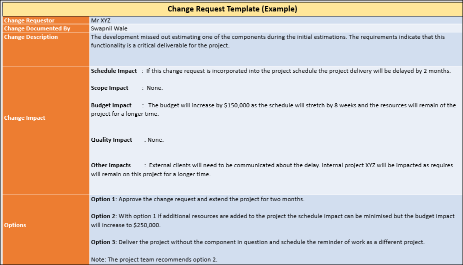 Change Request Form PPT Template