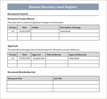 DR Asset Register Template – Techno PM - Project Management Templates ...