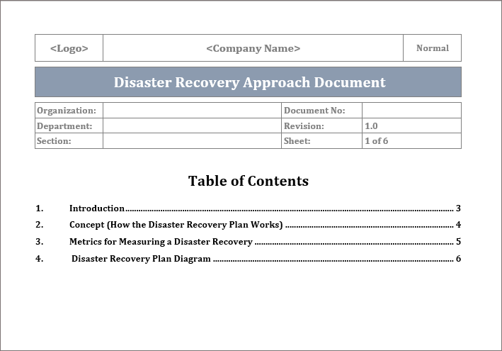 DR Approach Template