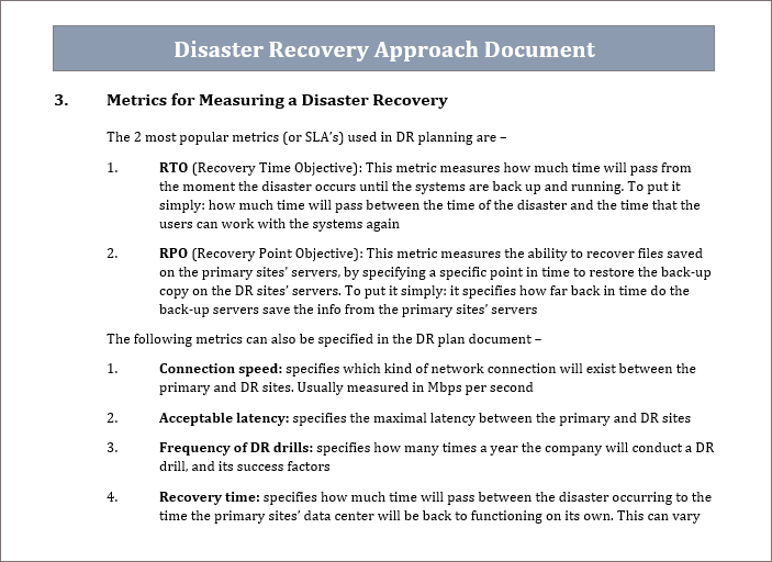 DR Approach Template