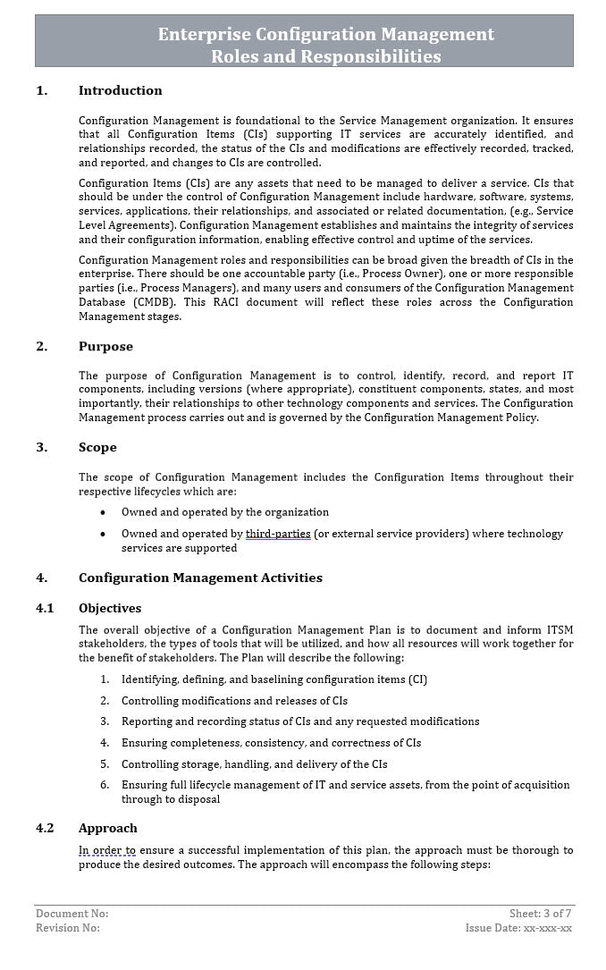 Enterprise Configuration Management RACI