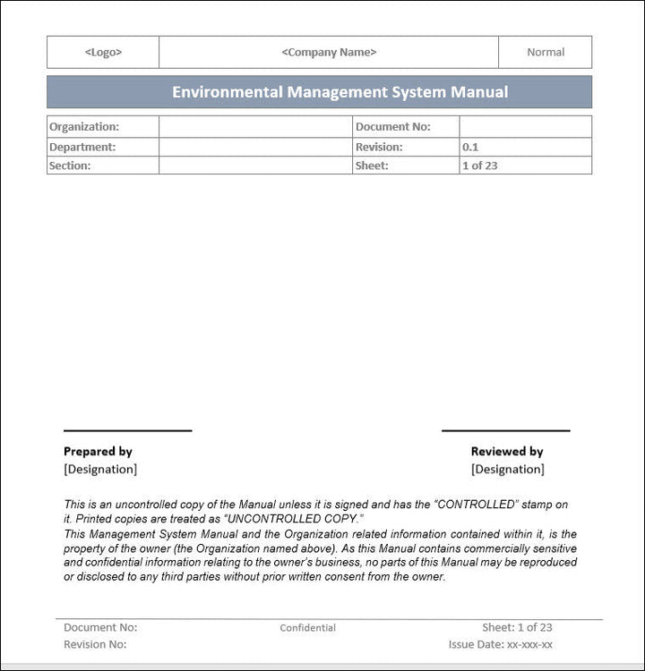 ISO 14001 Documentation Toolkit