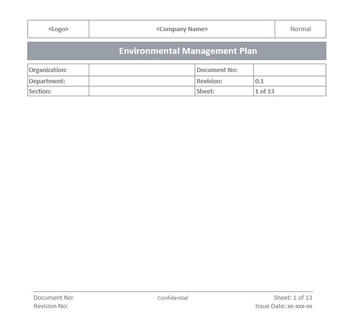 Environment management plan