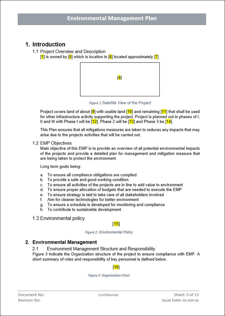 Environment management plan, Environment management