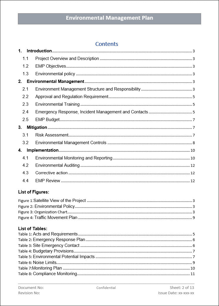 Environment management plan