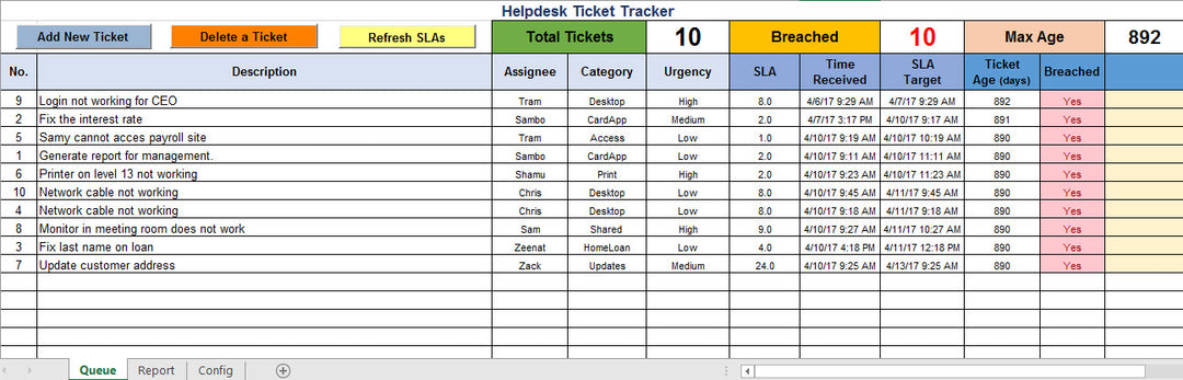 Help Desk Ticket Tracker