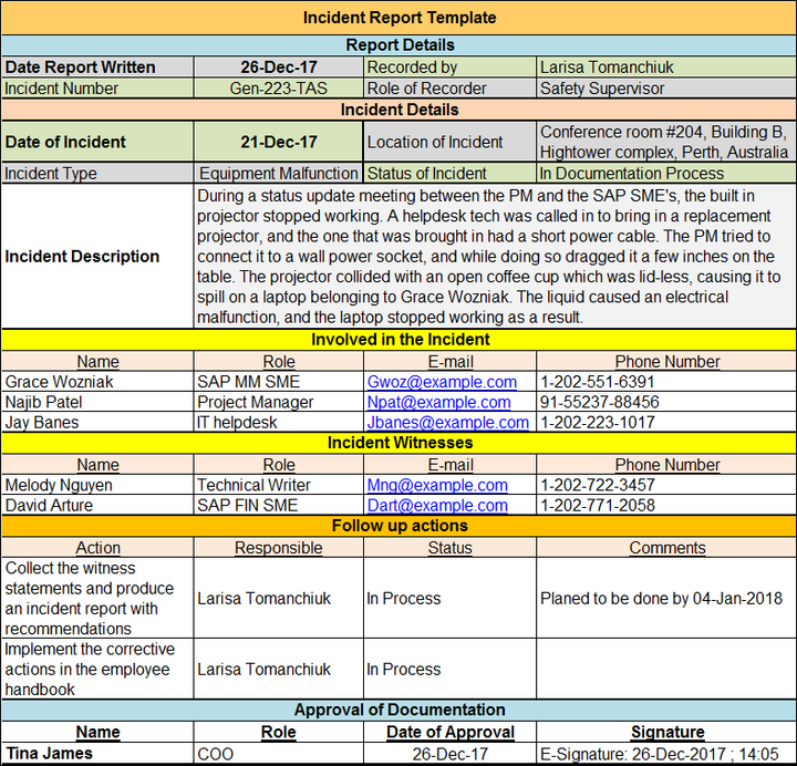 Incident Report Template