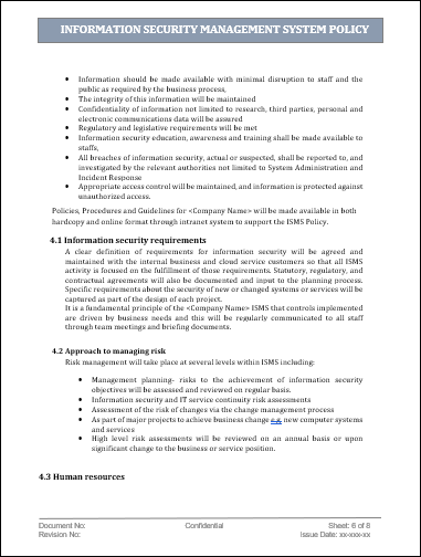 isms, isms template, isms policy, information security management systems