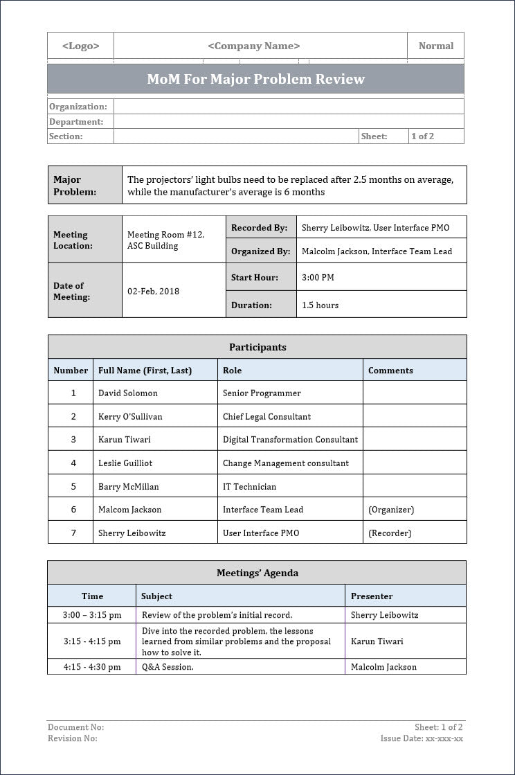 Problem Management Templates Bundle – Techno PM - Project Management ...