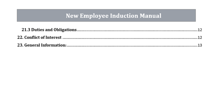 New Employee Induction Manual