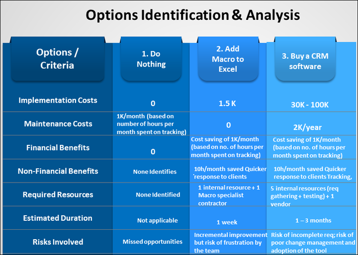 Option Plan Example Options Analysis Word Example - Techno PM – Techno PM - Project ...