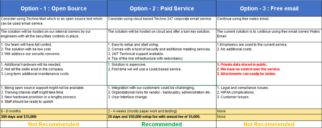 options paper template