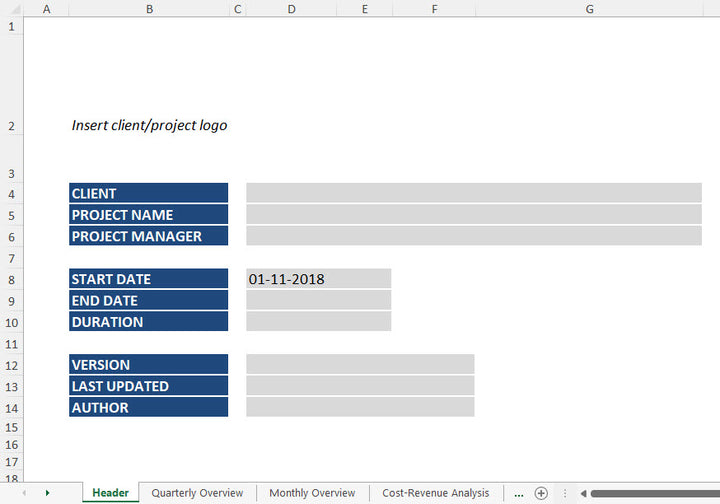 Project Budget Template Landing Page