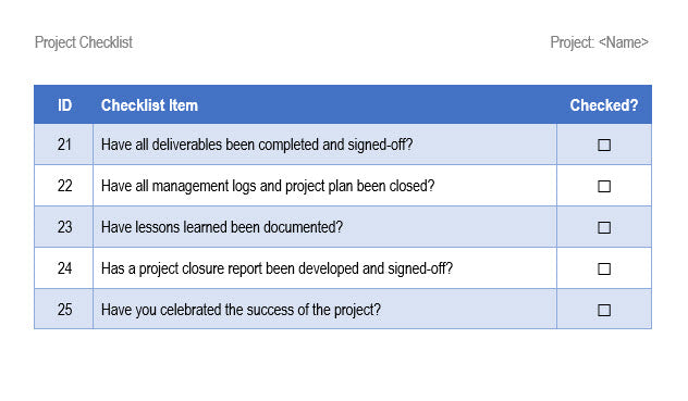 Project Checklist Word Template