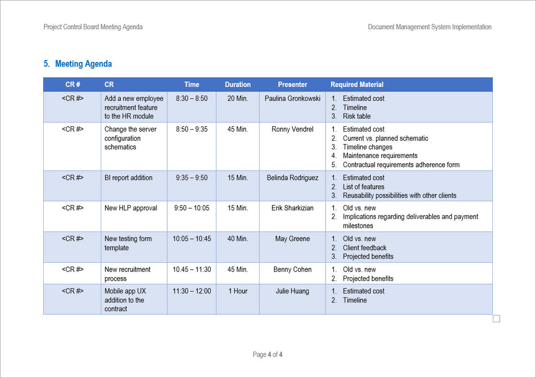 Project Management Templates