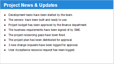 Status Update Write Up Monthly Status Update Template – Techno PM - Project Management ...