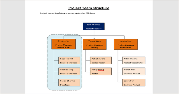 Project Team Structure Word Template
