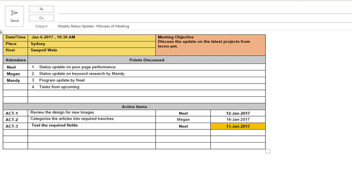 Project Updates and Comms Templates