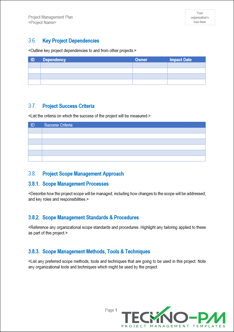 Project Management Plan Word