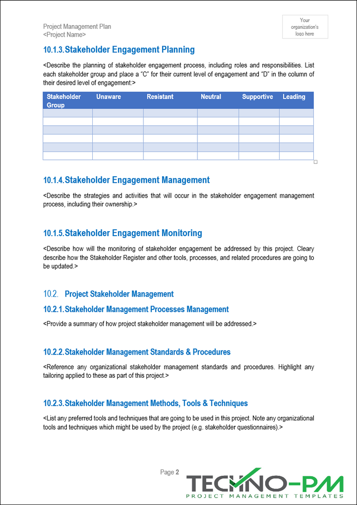 Project Management Plan (PMP) Template