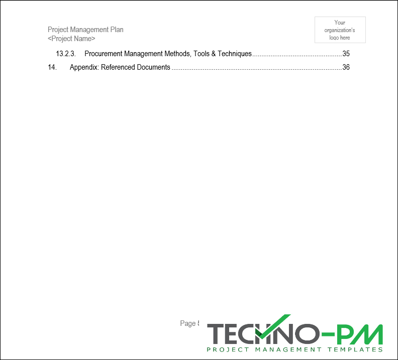 Pm Plan Example Project Management Plan (PMP) Template – Techno PM - Project Management ...