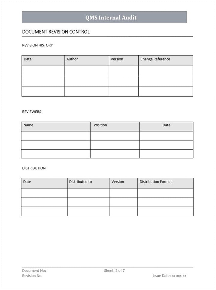 QMS Internal Audit Procedure (QMS 9001)