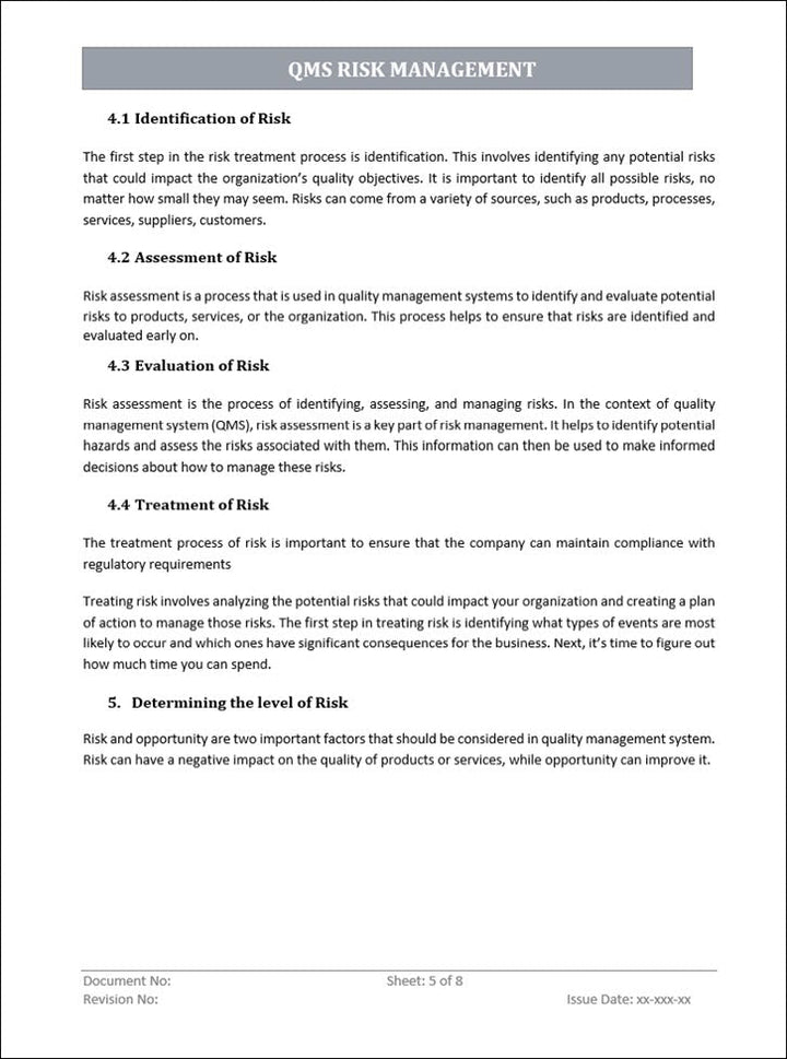 QMS Risk Management (ISO 9001)
