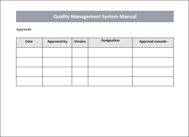 QMS manual Document revision control
