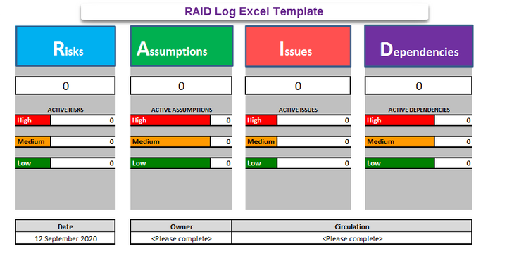 RAID Log Excel Template