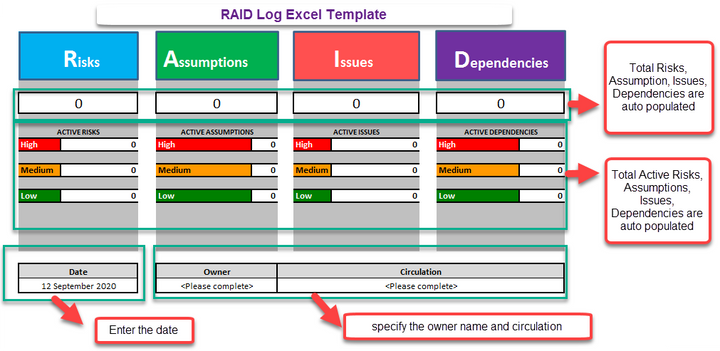 RAID Log Excel Template